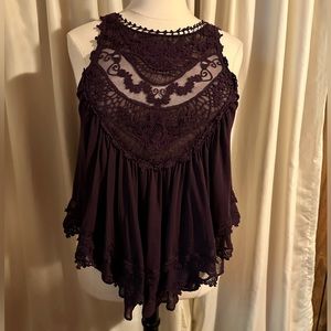 Free people mesh swing top